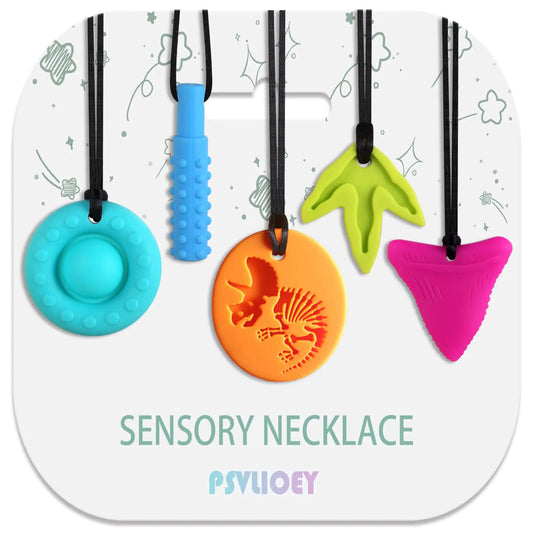 Sensory Chewable 5-Pack Necklaces for Kids